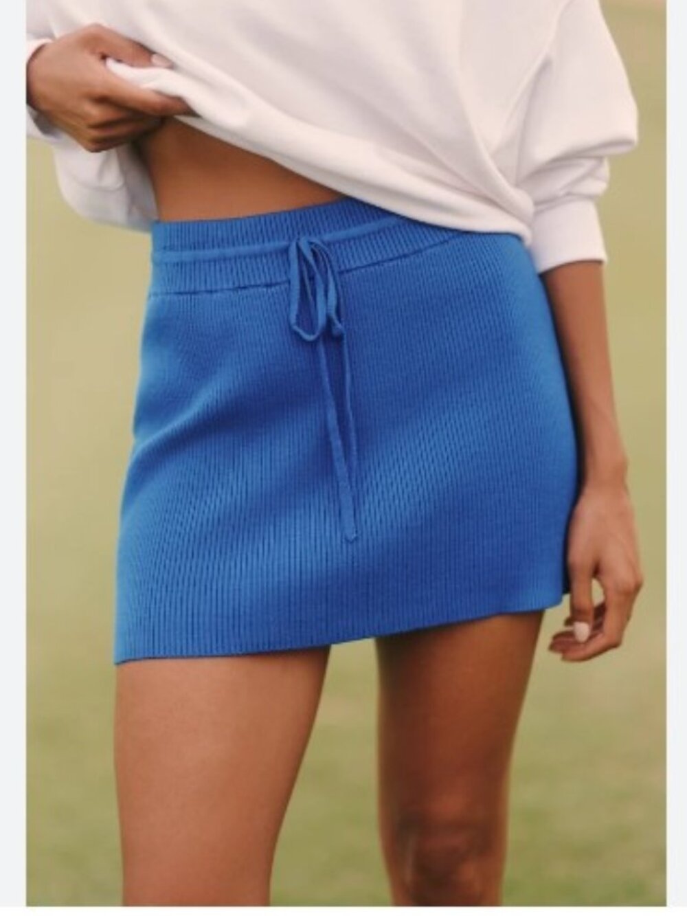 LSPACE x Anthropologie Jet Set Mini Skirt in Blue - Size Medium - NWT